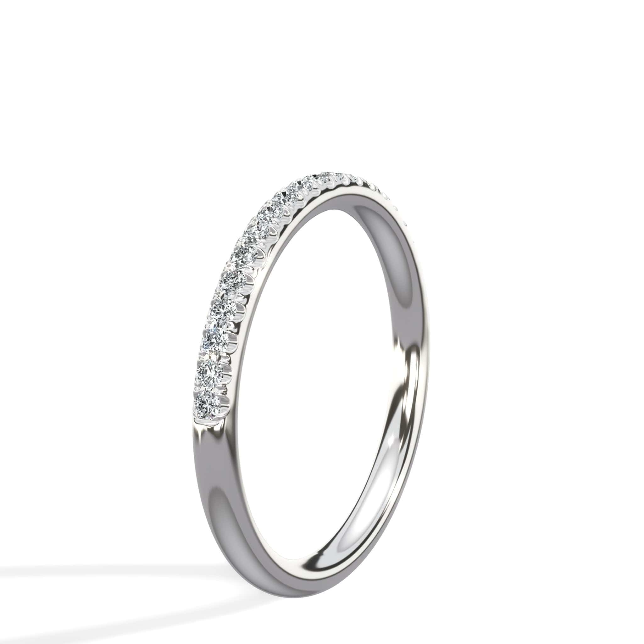 0.30 Ct Round Brilliant Cut Diamond Wedding Band in Platinum - Image 4