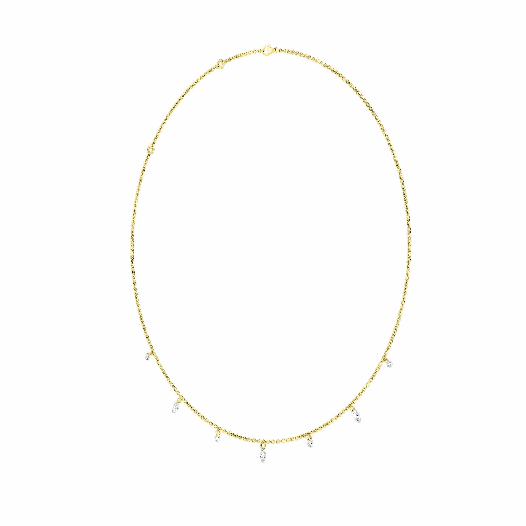 1.00 Carat Pierced Round & Marquise Lab Grown Diamond Necklace - Image 10