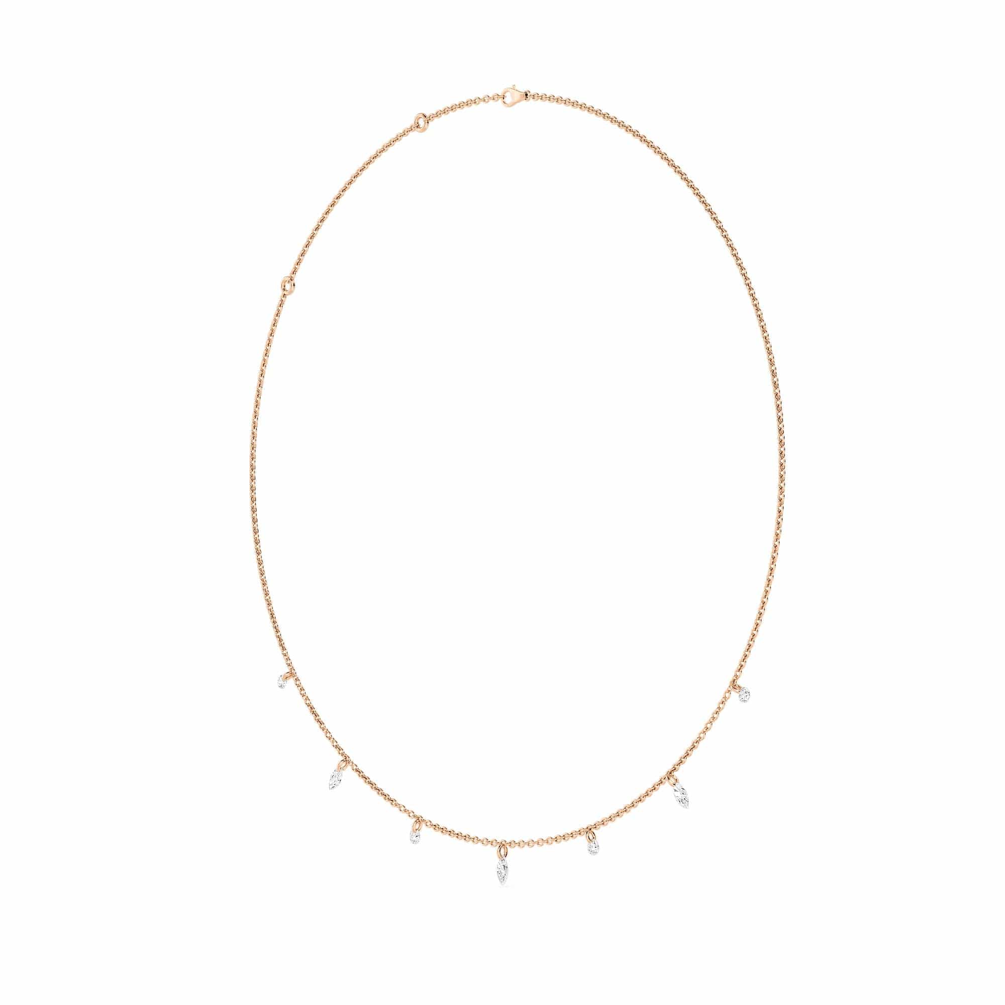 1.00 Carat Pierced Round & Marquise Lab Grown Diamond Necklace - Image 6