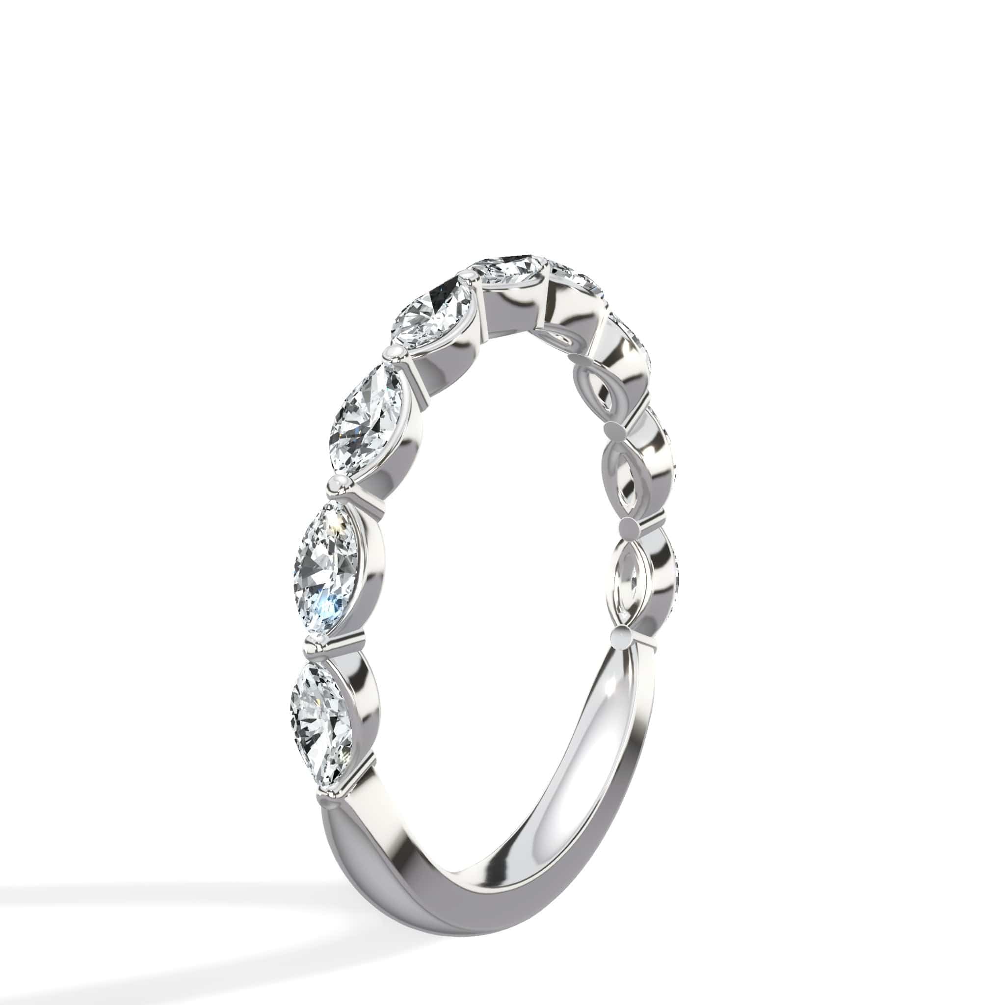 1.00 ct Marquise Cut Diamond Band In White Gold - Image 3