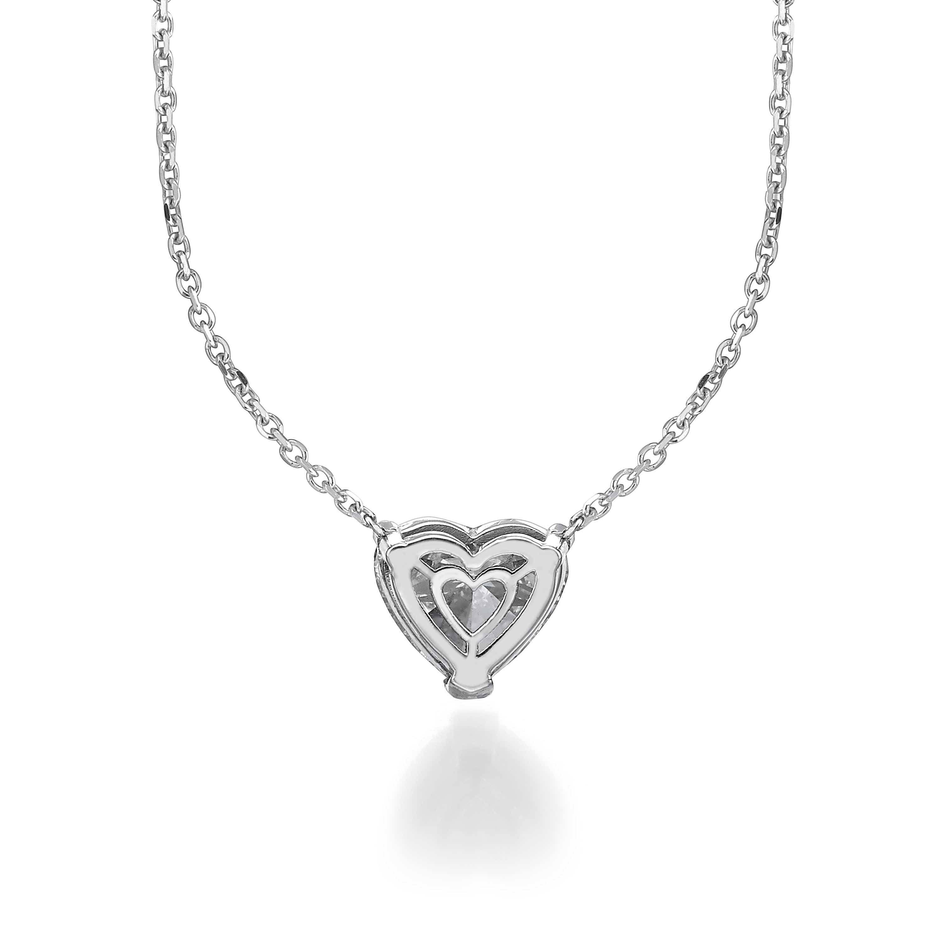 1.50 ct Lab Grown Heart Shape Diamond Solitaire Pendant Necklace - Image 2