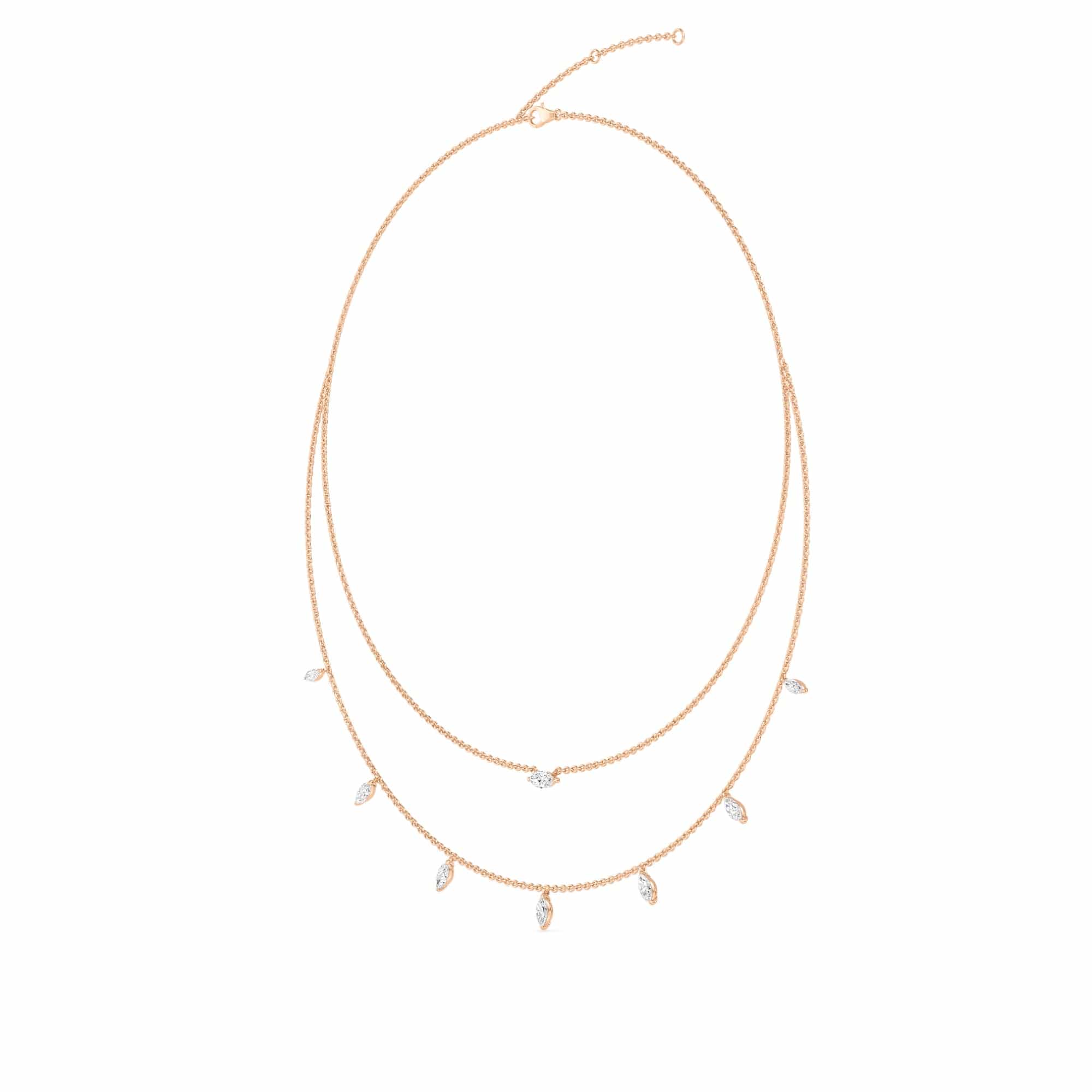 1.58 Carat Two-Layer Marquise Lab Grown Diamond Necklace - Image 5