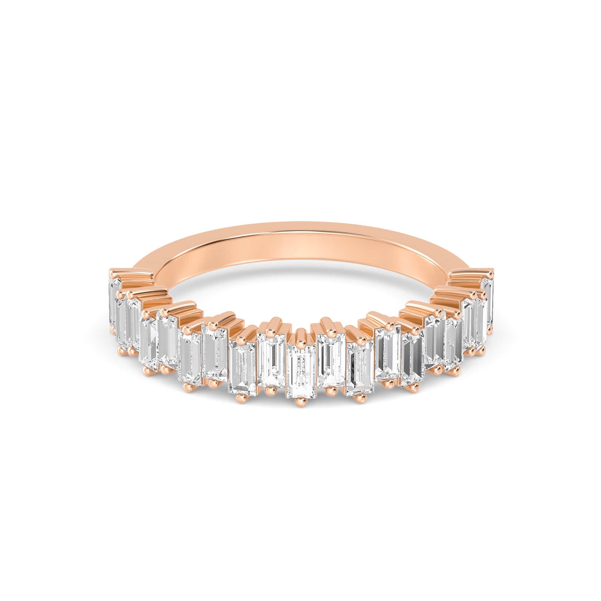 1 Carat Baguette Lab-Grown Diamond 3/4 Eternity Band in 14k Yellow Gold - Image 3