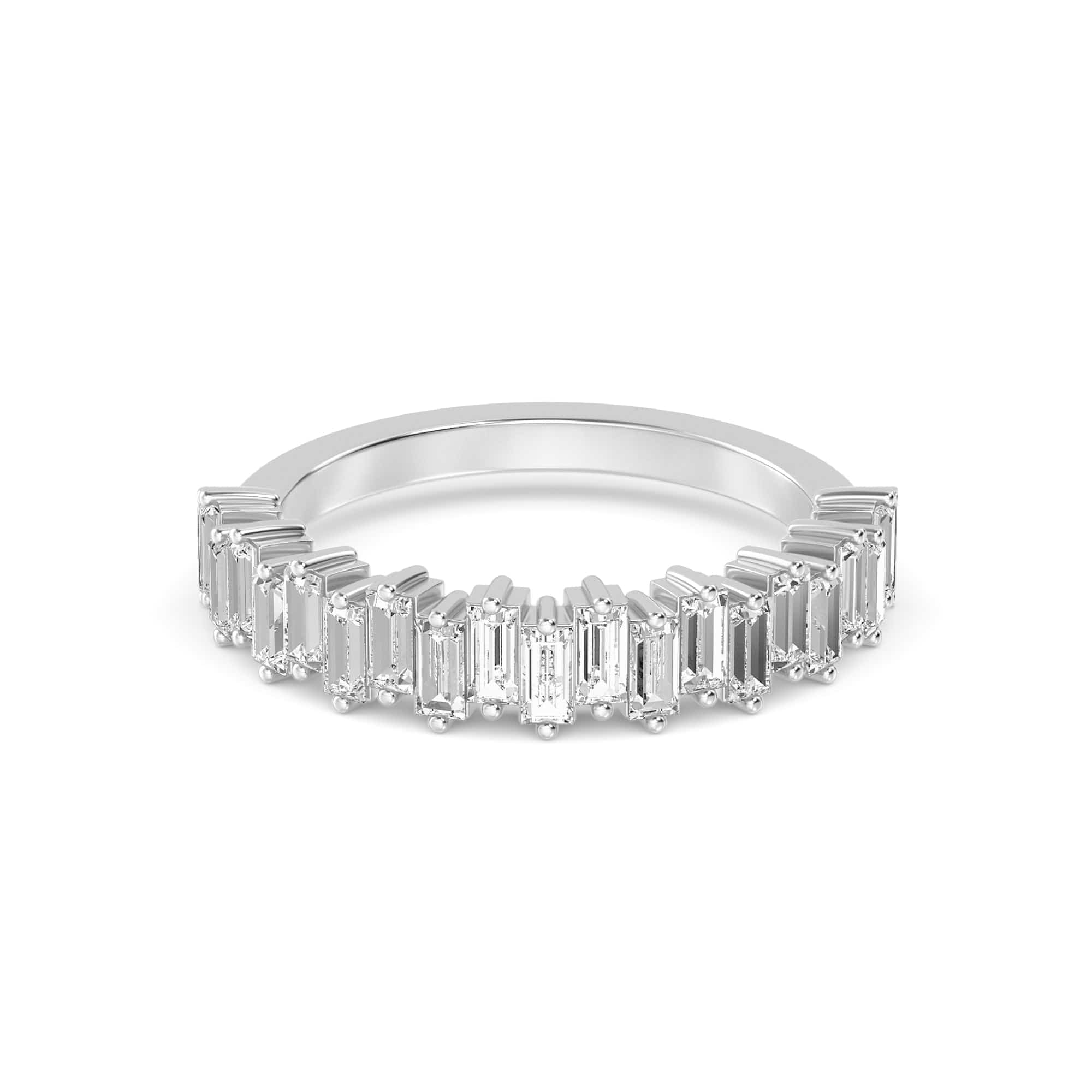 1 Carat Baguette Lab-Grown Diamond 3/4 Eternity Band in 14k Yellow Gold - Image 4