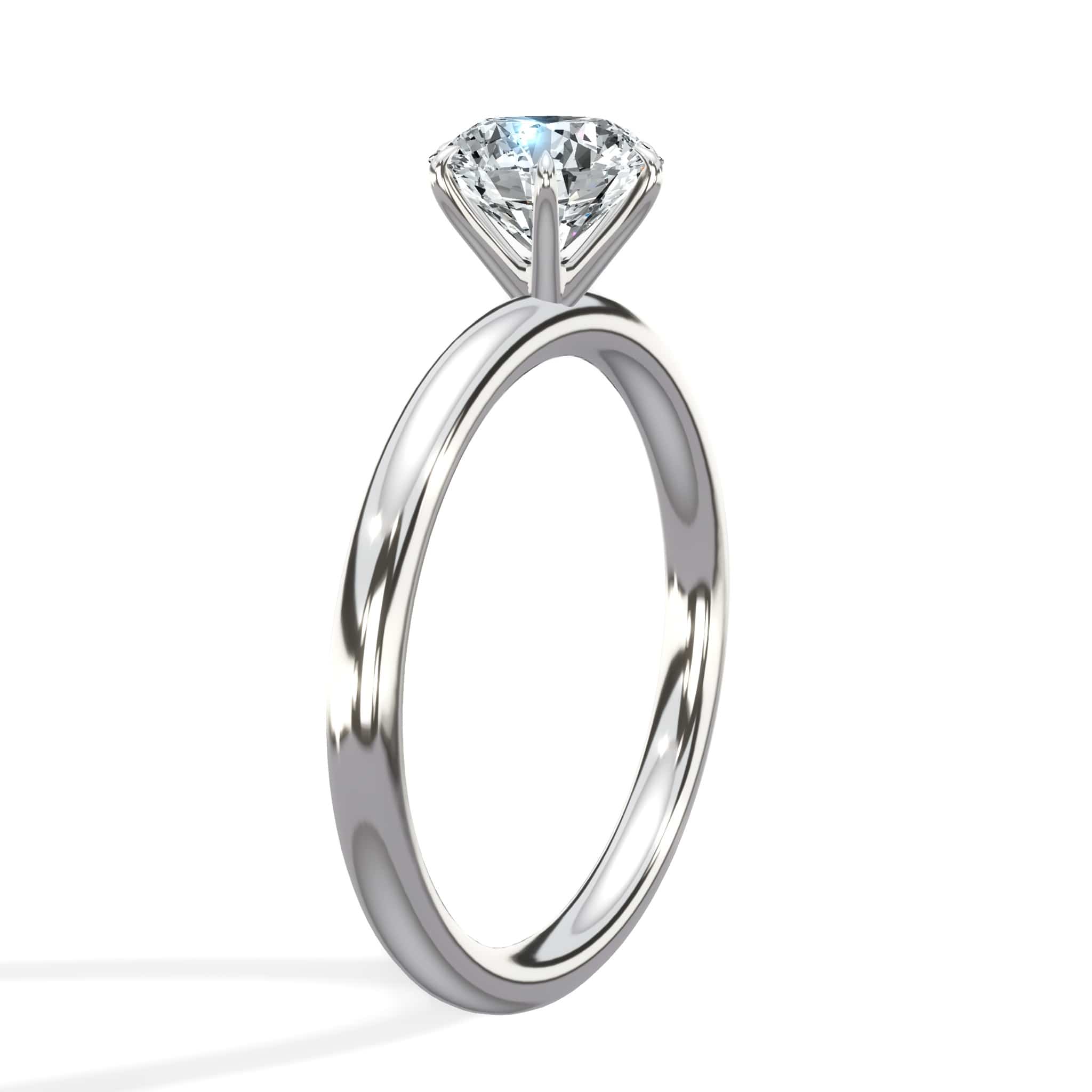 1 Carat Lab Grown Round Brilliant Cut Six-Prong Solitaire Diamond Engagement Ring in White Gold - Image 6