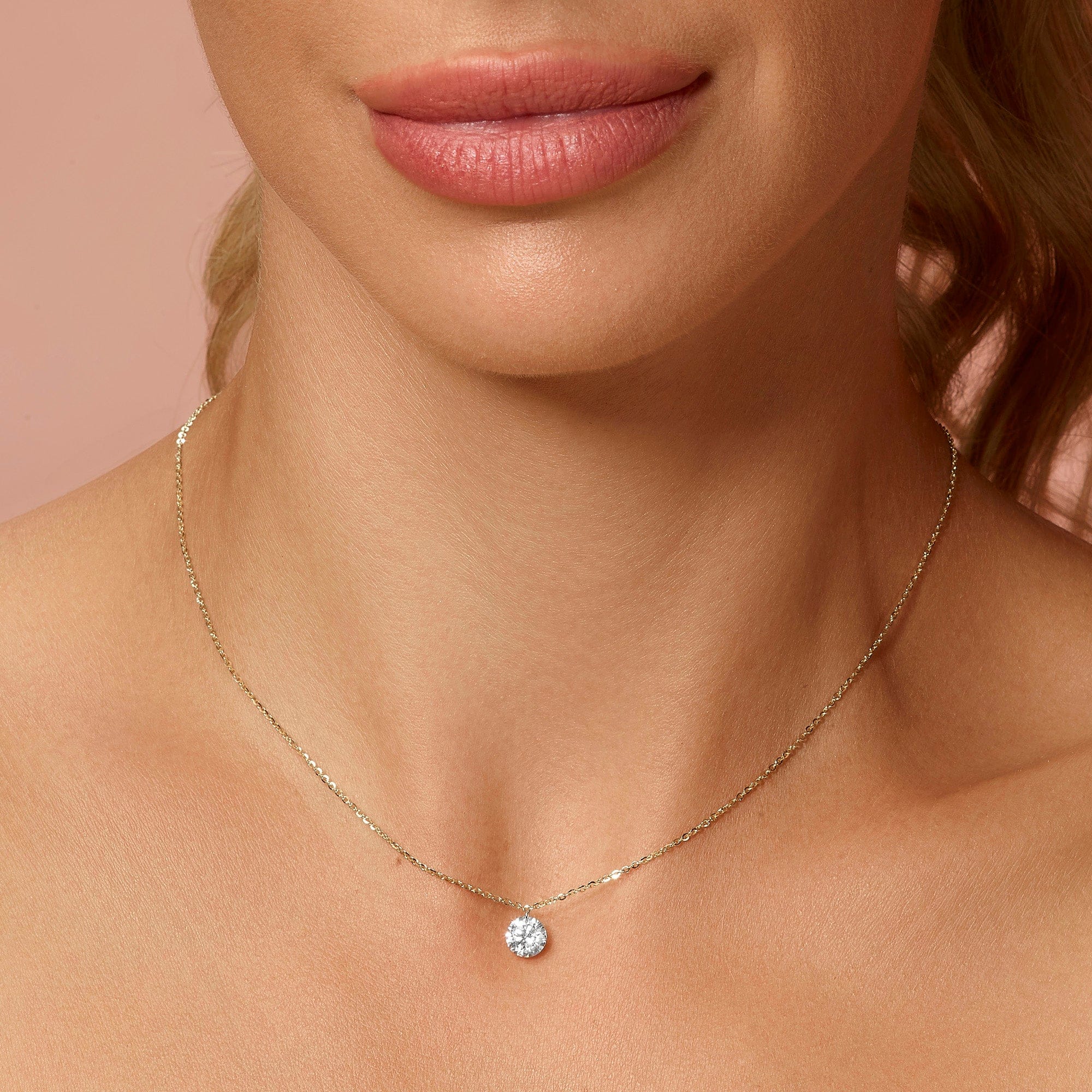 1 Carat Pierced Round Cut Lab Grown Diamond Necklace - Image 2