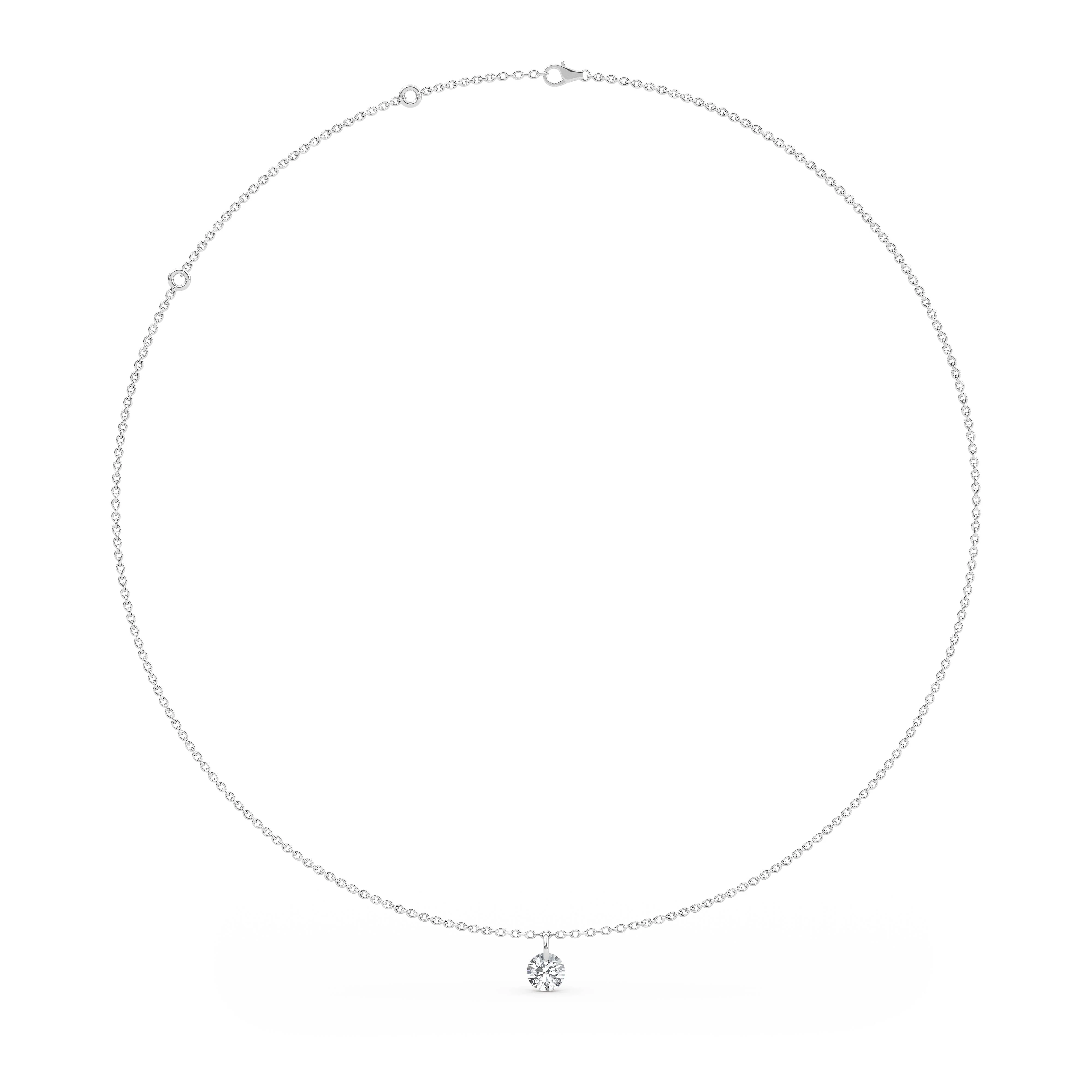 1 Carat Pierced Round Cut Lab Grown Diamond Necklace - Image 4