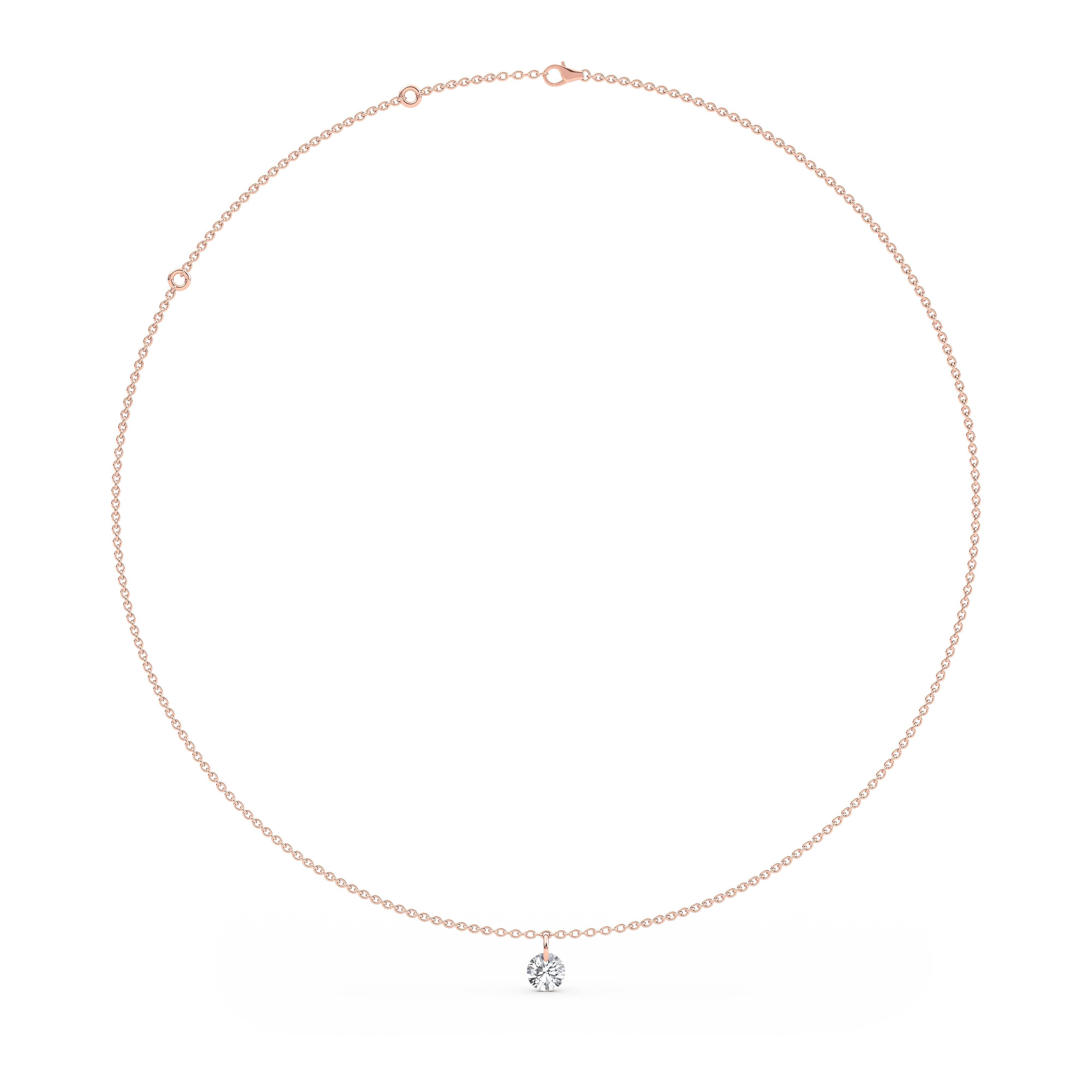1 Carat Pierced Round Cut Lab Grown Diamond Necklace - Image 6