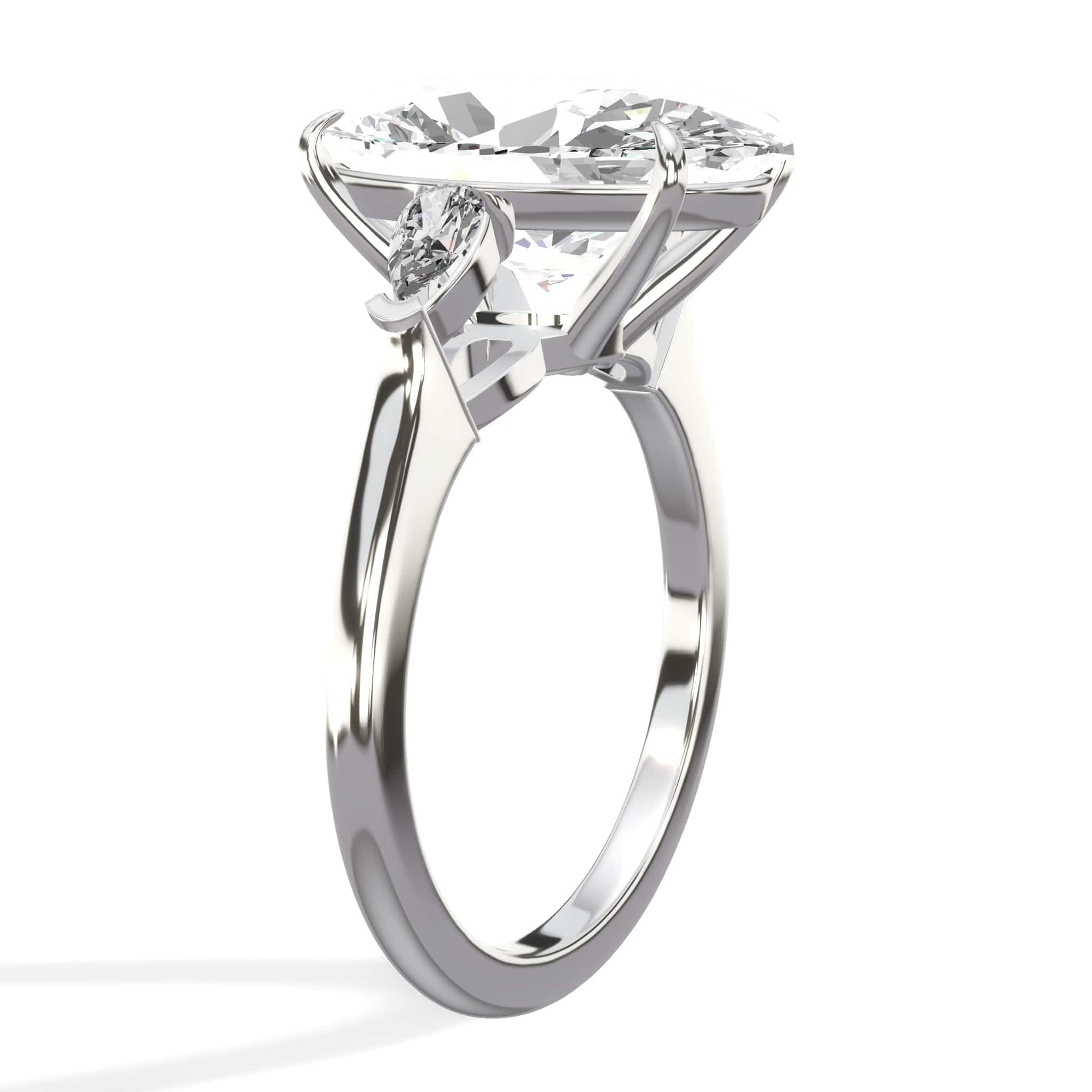 10.07 Carats Lab Grown Oval Cut with Pear Shape Side Stones Diamond Engagement Ring in Platinum - Image 4