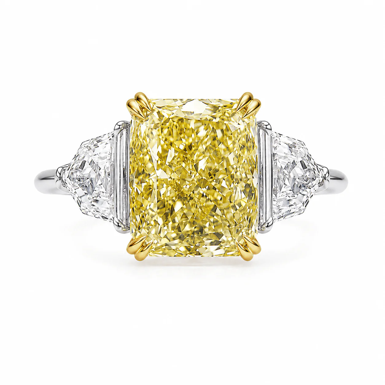 10.19 Carats Cushion Cut Fancy Intense Yellow High Jewelry Lab Grown Diamond Engagement Ring