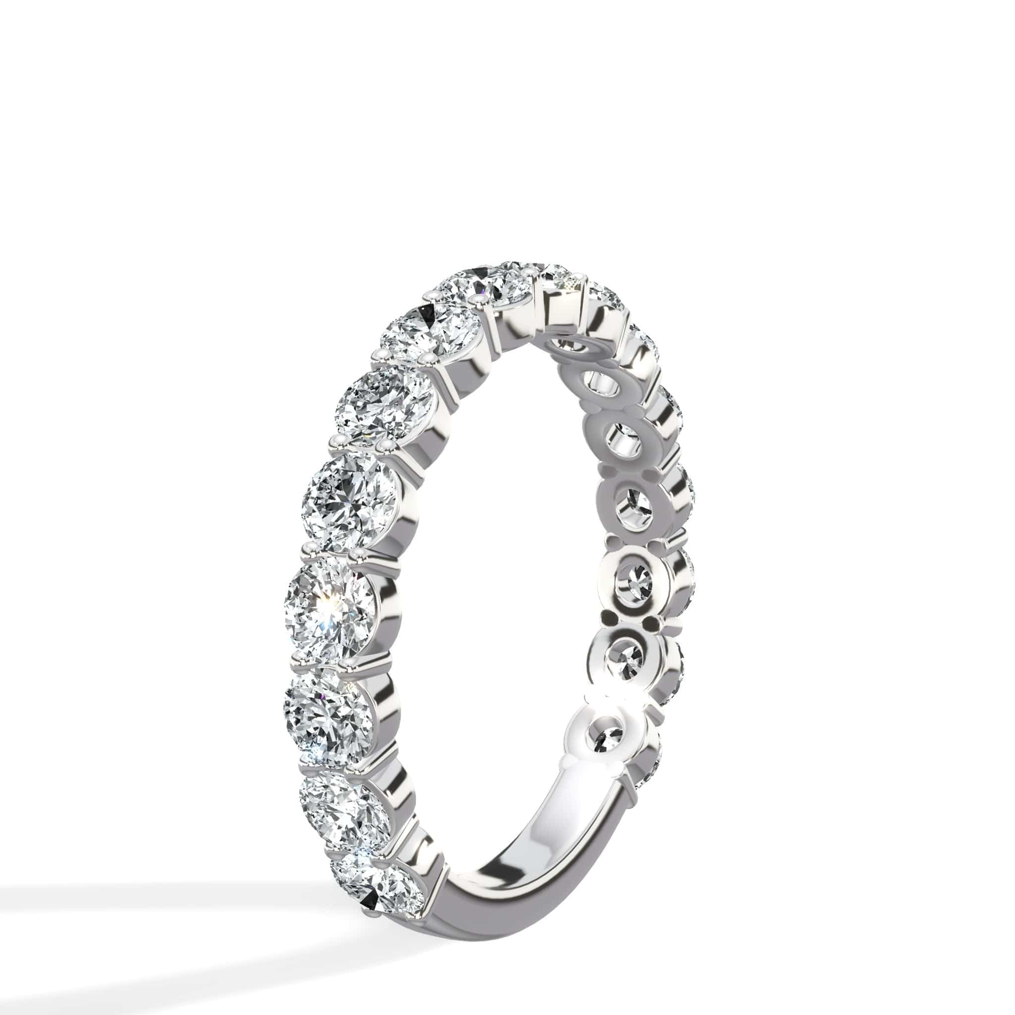 2ct Round Lab-Grown Diamond 3/4 Eternity Band in 14k White Gold - Image 2