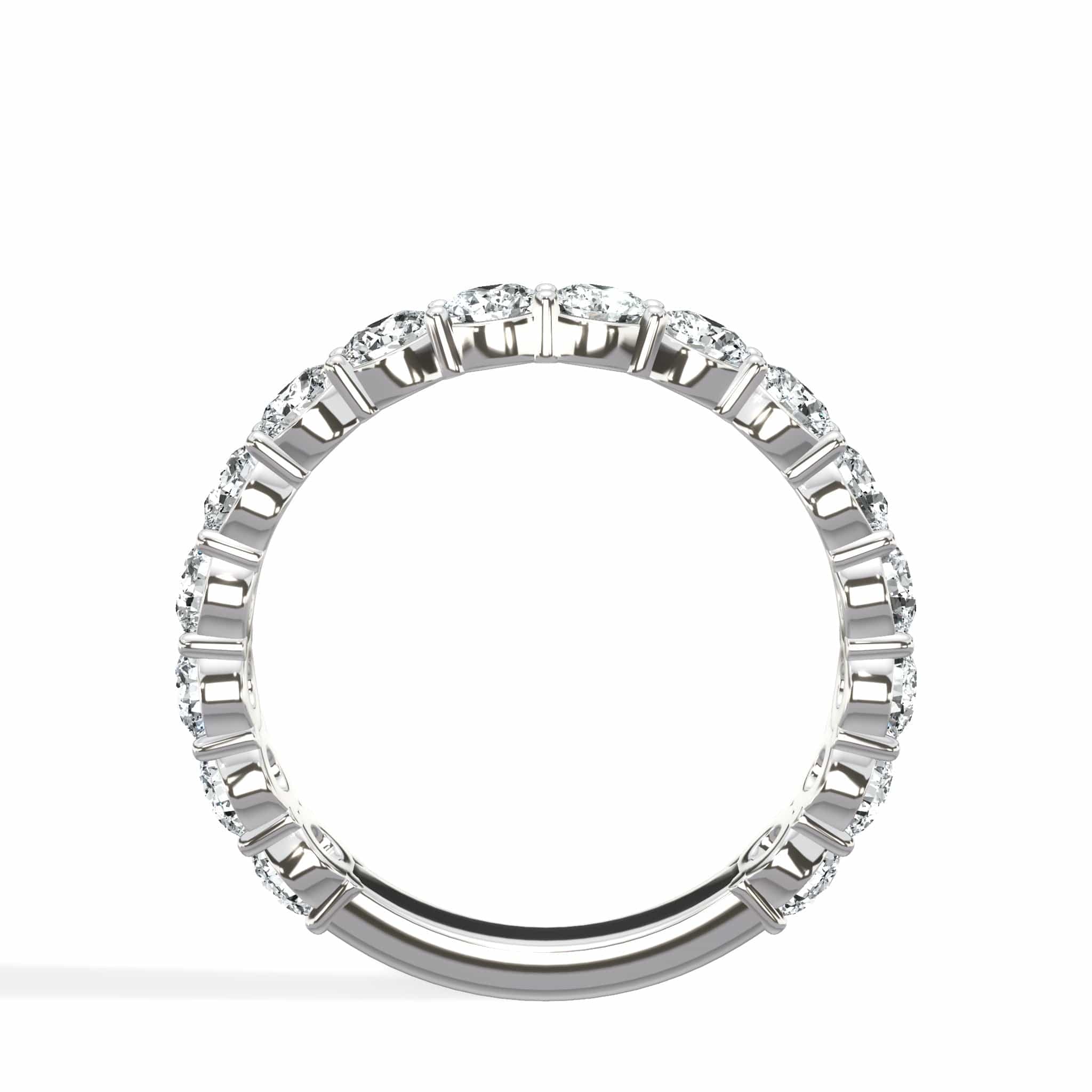 2ct Round Lab-Grown Diamond 3/4 Eternity Band in 14k White Gold - Image 3