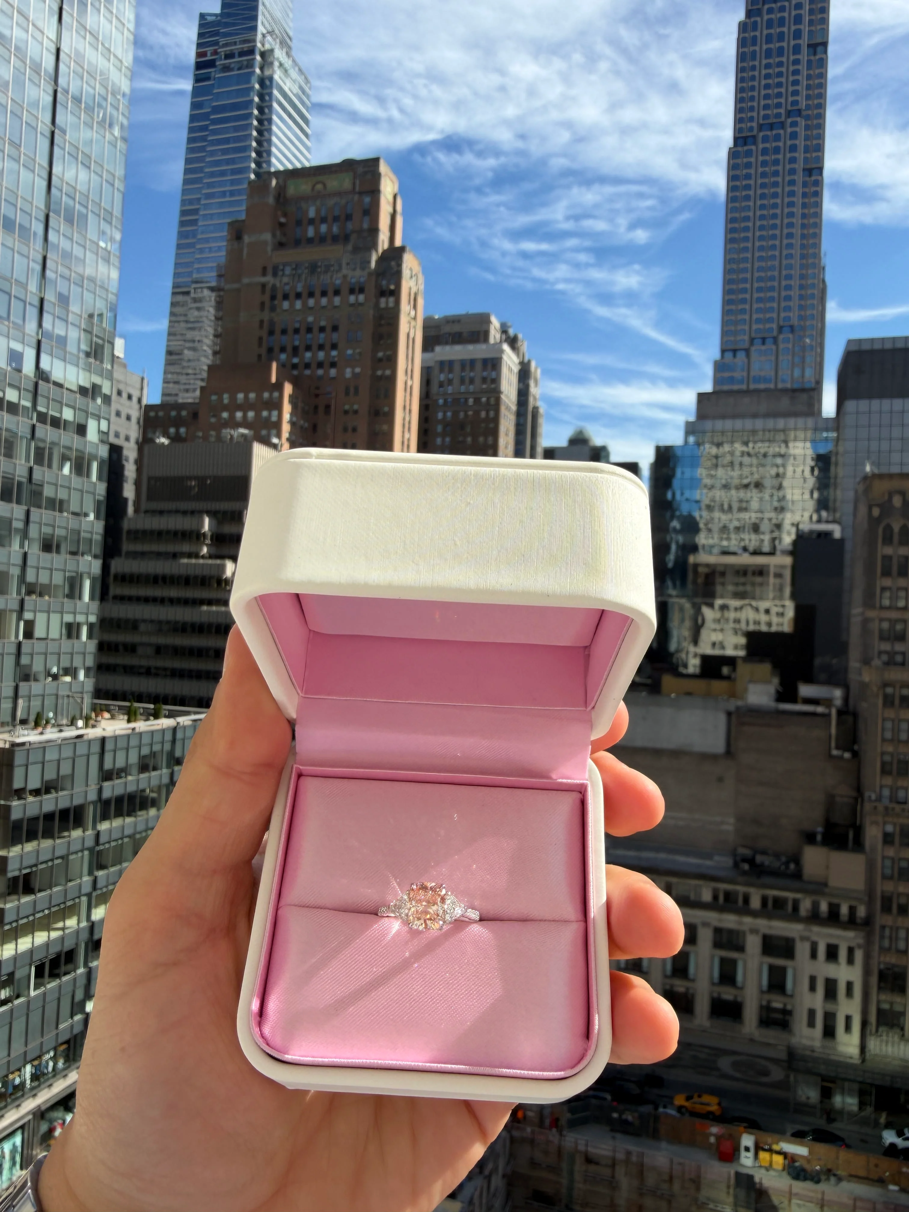 3.15 Carats Cushion Cut Fancy Intense Pink High Jewelry Lab Grown Diamond Engagement Ring - Image 2