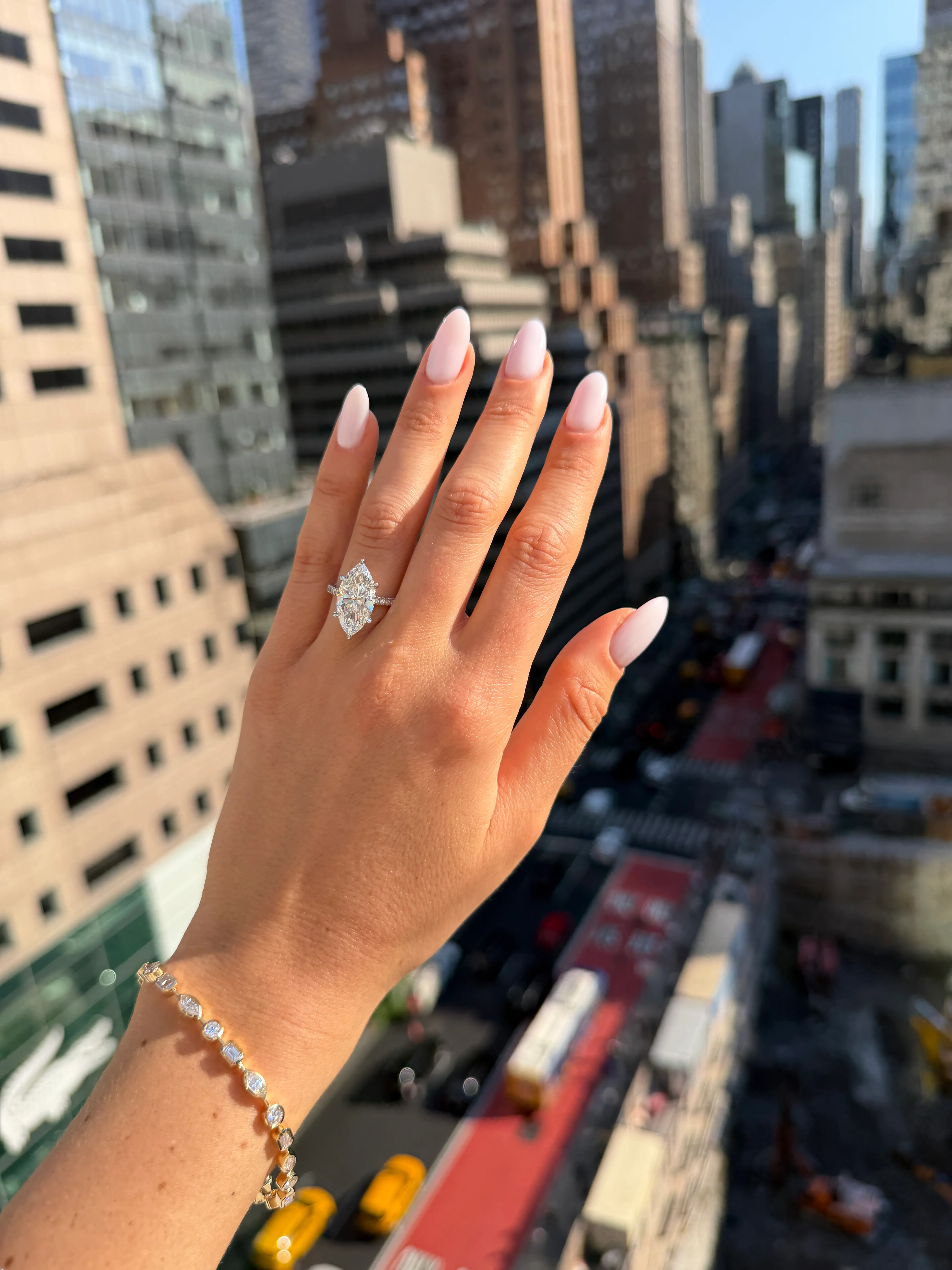3.50 Carats Lab Grown Marquise Cut Micropaved Side Stones Hidden Halo Diamond Engagement Ring - Image 2