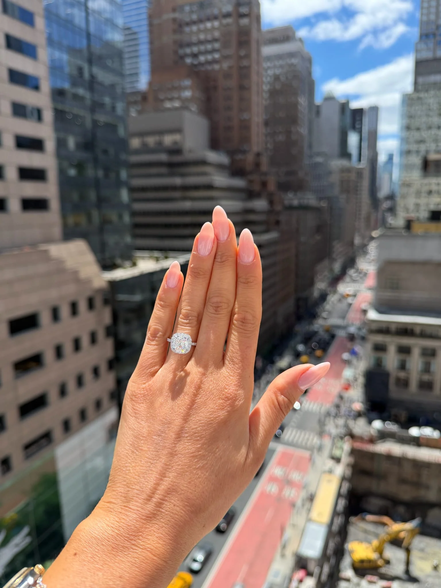 3.60 Carats Cushion Cut Lab Grown Diamond Halo Engagement Ring - Image 3