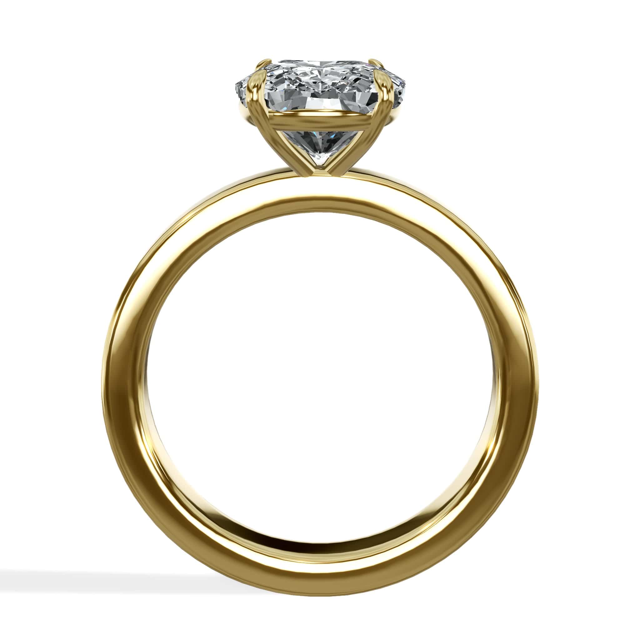 3 Carat Elongated Cushion Cut Lab Grown Diamond 3mm Solitaire Engagement Ring Yellow Gold - Image 2