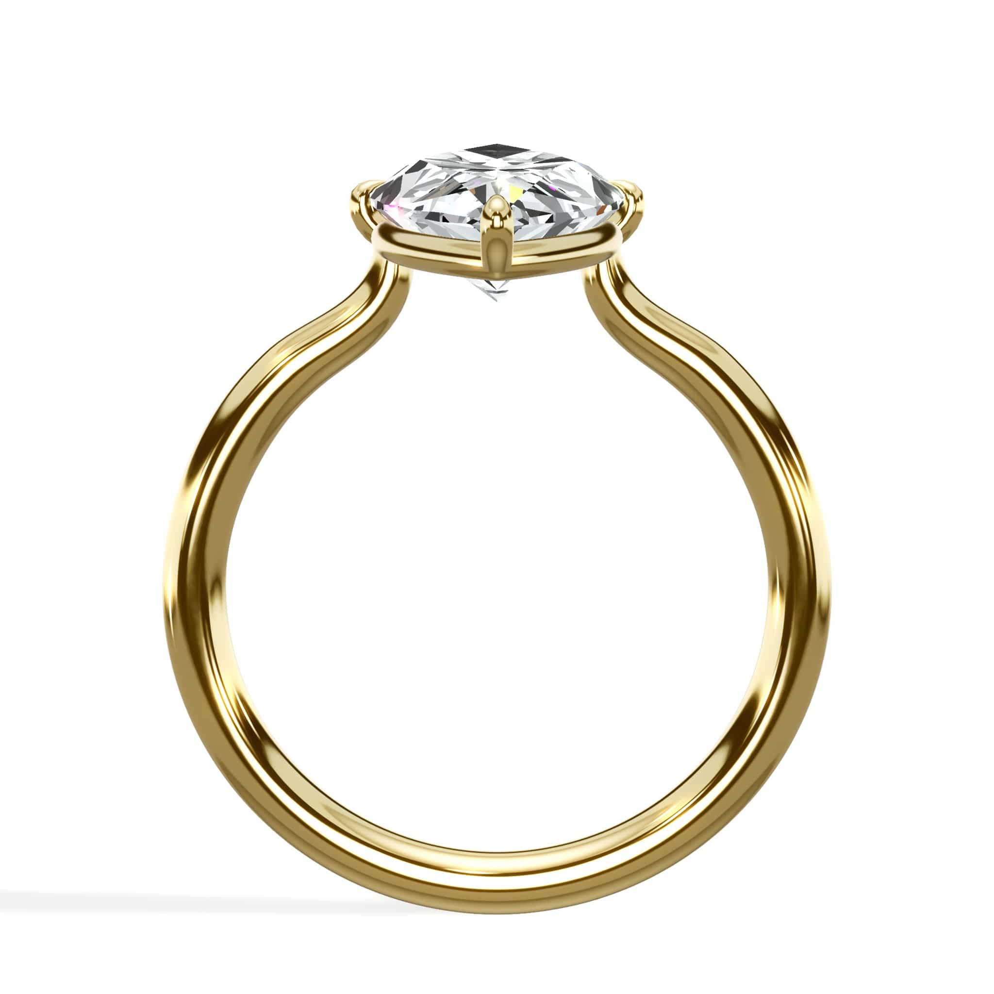 3 Carat Lab Grown Marquise Cut Diamond Compass Solitaire Engagement Ring - Image 2