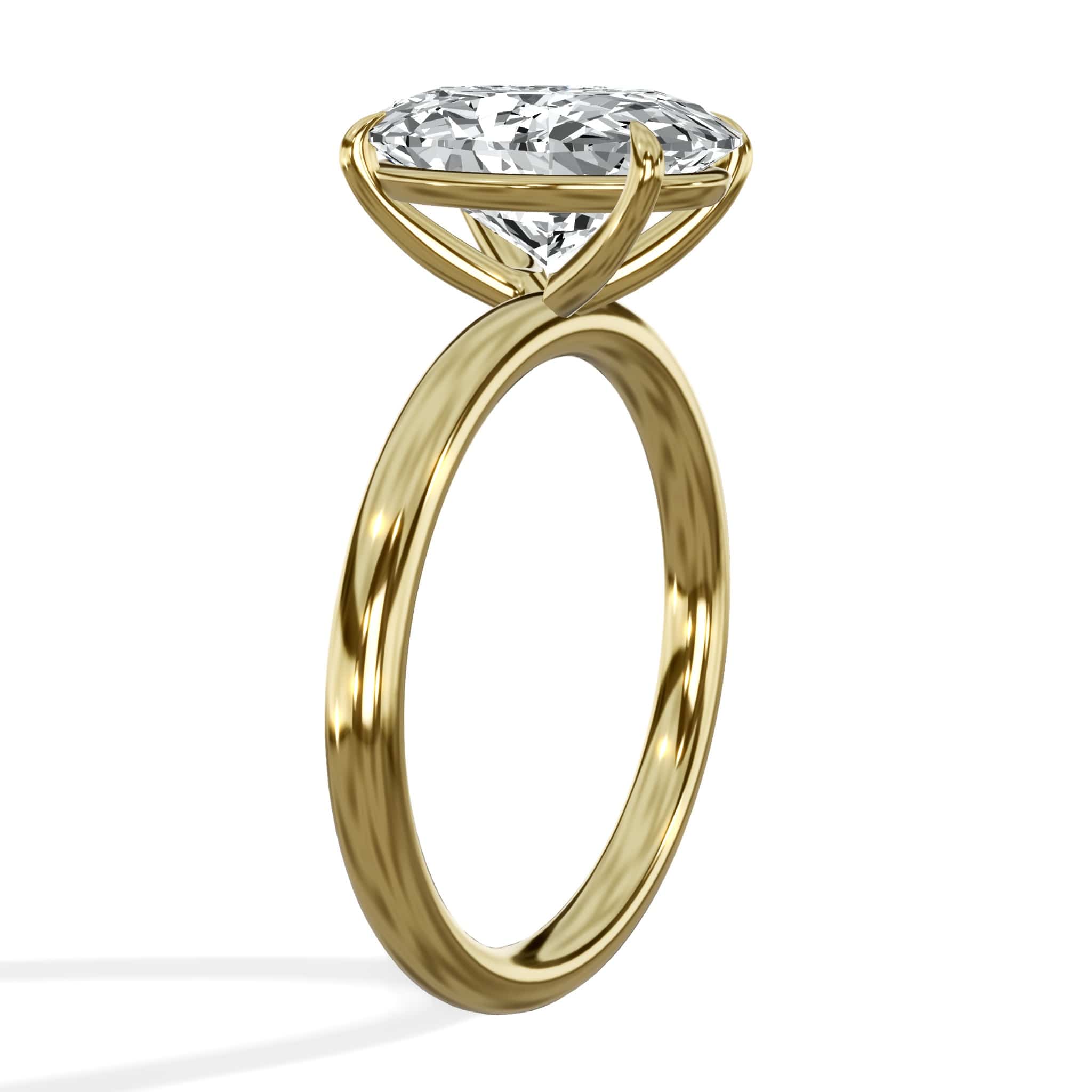 3 Carat Lab Grown Oval Cut Diamond Solitaire Engagement Ring Yellow Gold - Image 5