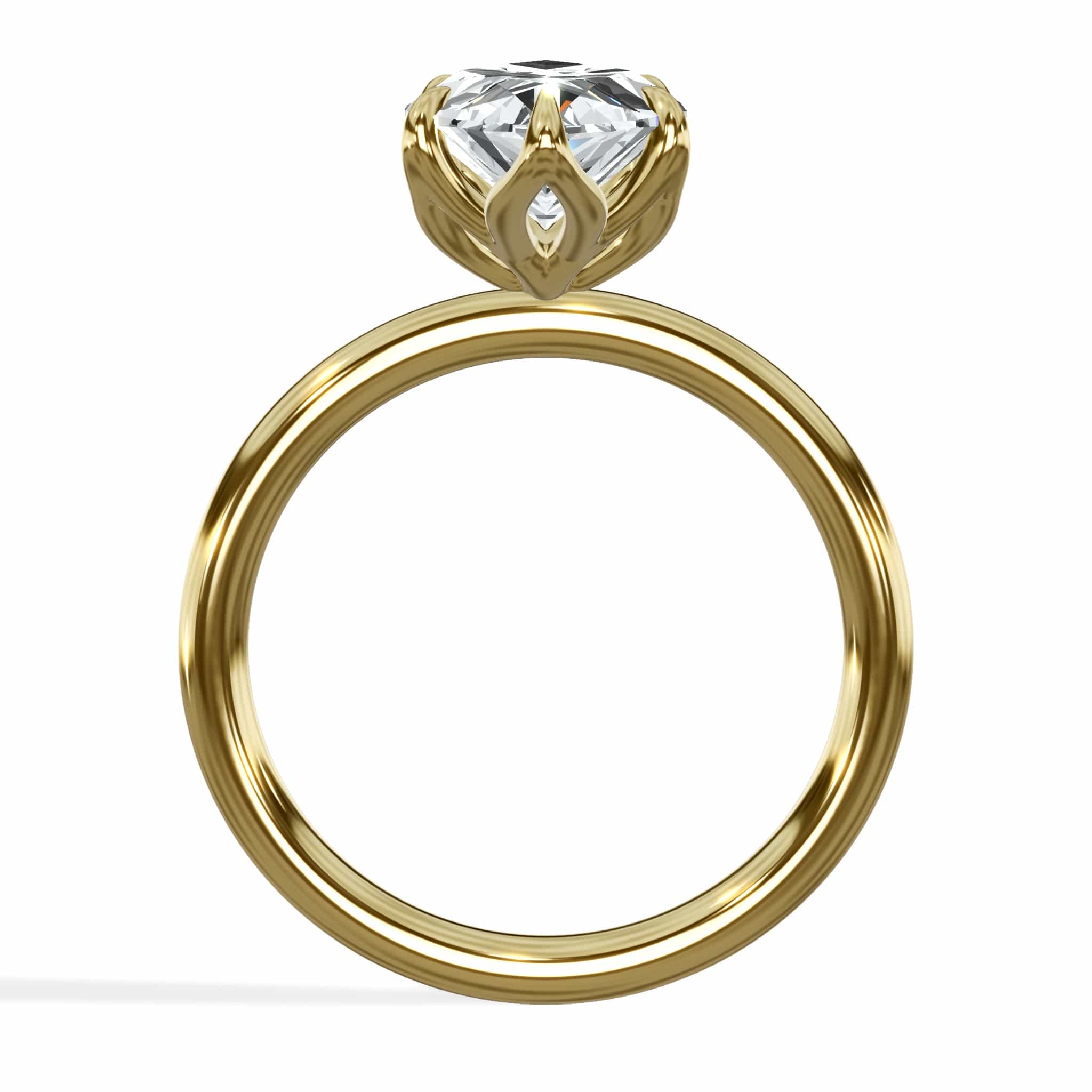 3 Carat Marquise Cut Lab Grown Diamond Petal Prong Solitaire Engagement Ring - Image 2