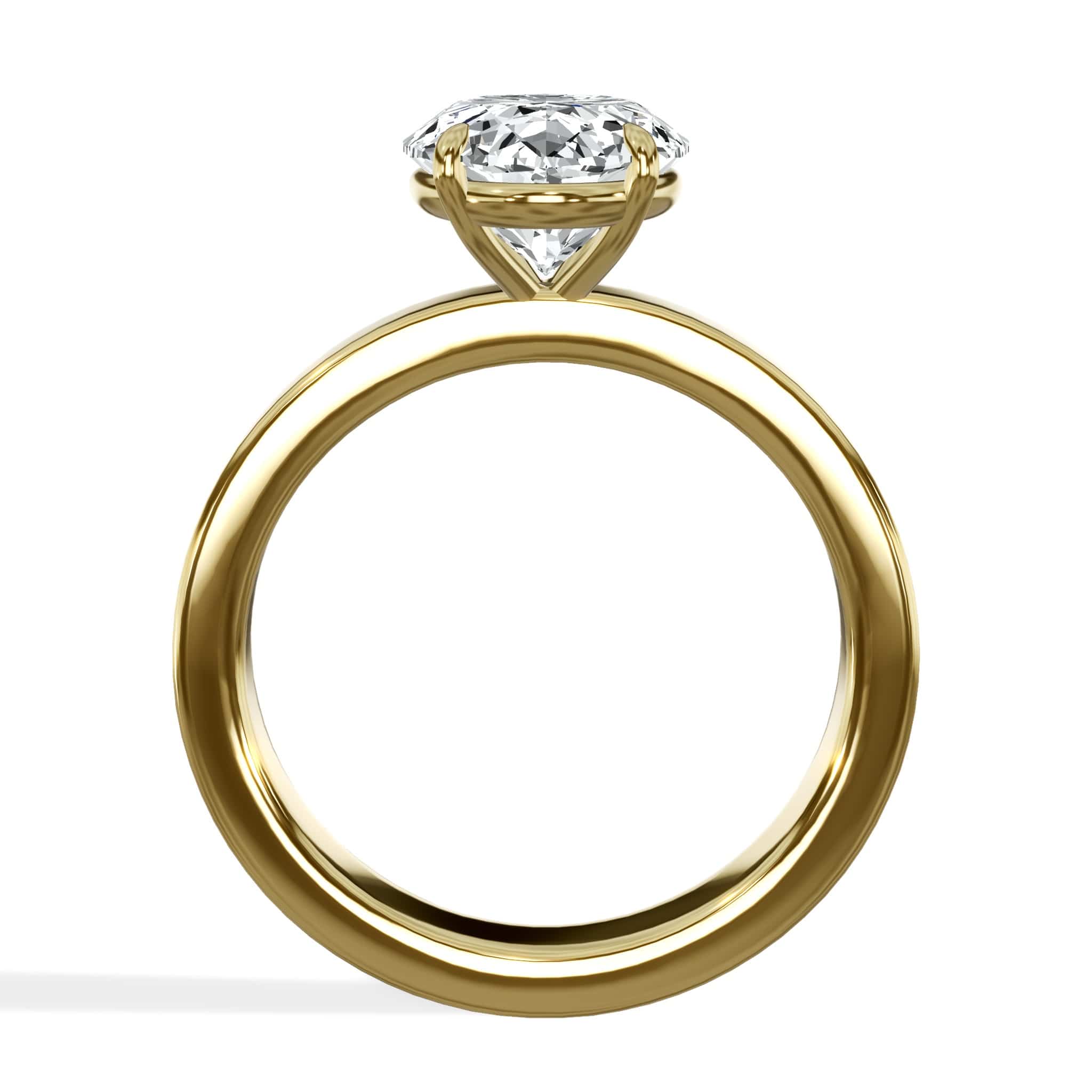 3 Carat Oval Cut Lab Grown Diamond 3mm Solitaire Engagement Ring Yellow Gold - Image 3