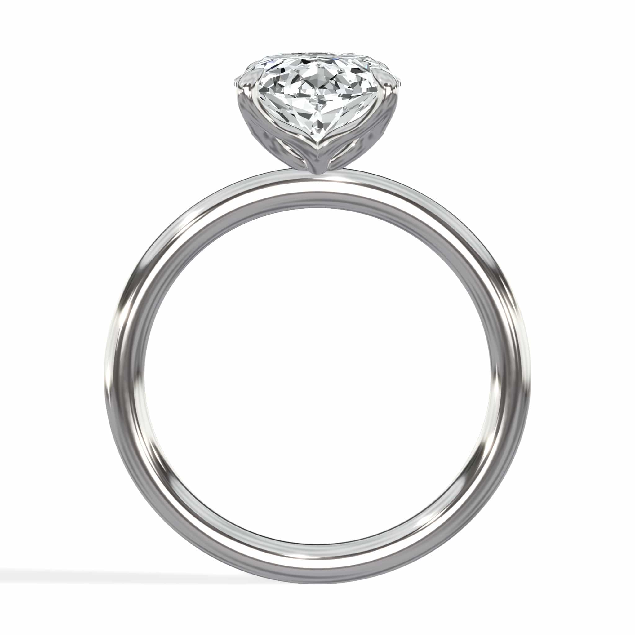 3 Carat Oval Cut Lab Grown Diamond Petal Prong Solitaire Engagement Ring White Gold - Image 3