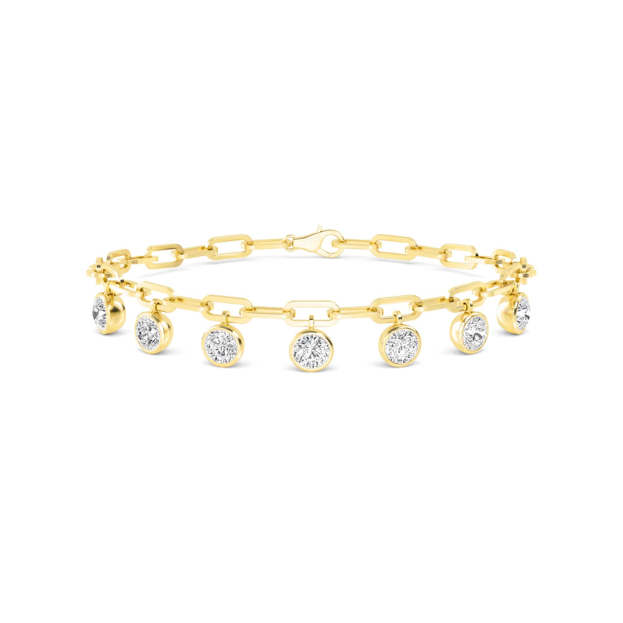 3 Carat Round Lab Grown Diamond Bezel Bracelet
