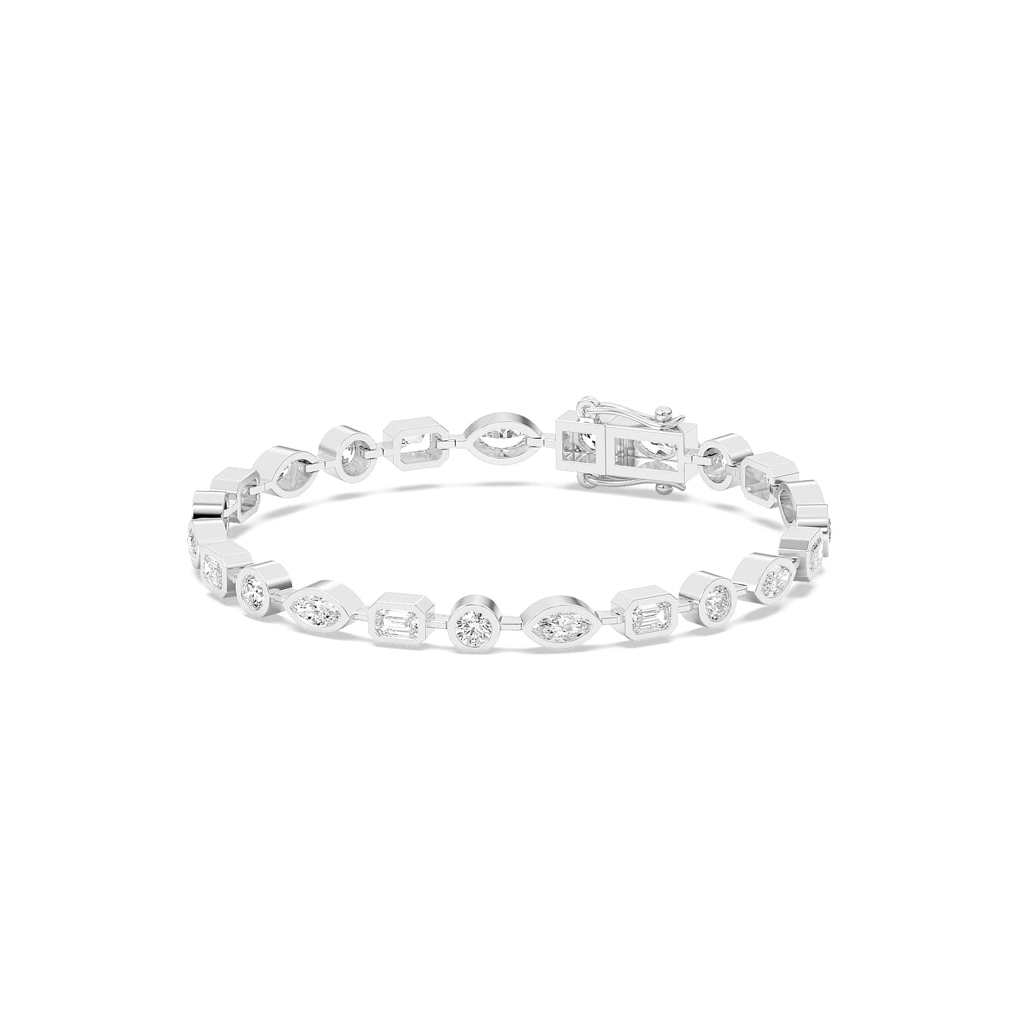 4.72ct ct Multi-Shape Diamond Bezel Tennis Bracelet - Image 12