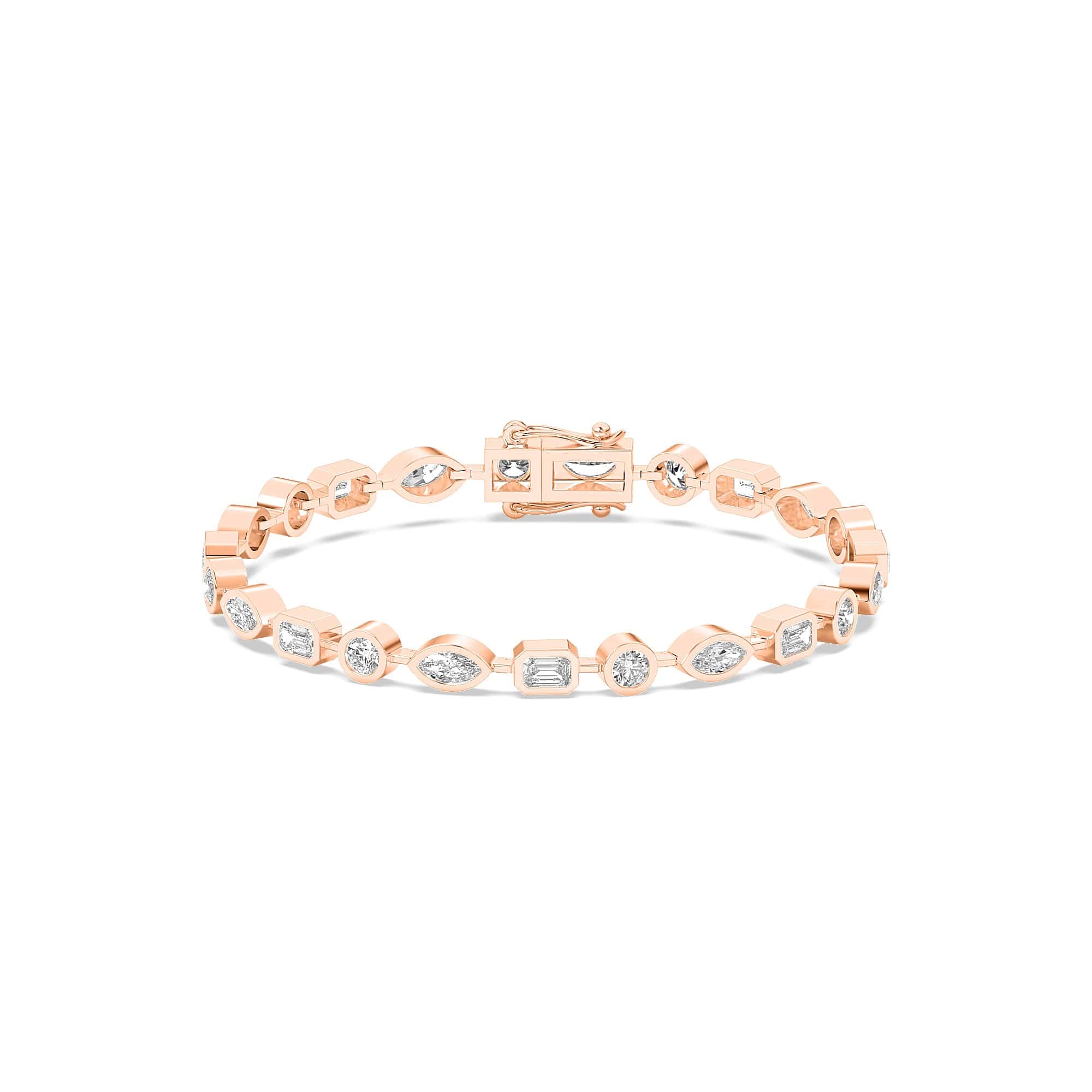 4.72ct ct Multi-Shape Diamond Bezel Tennis Bracelet - Image 16