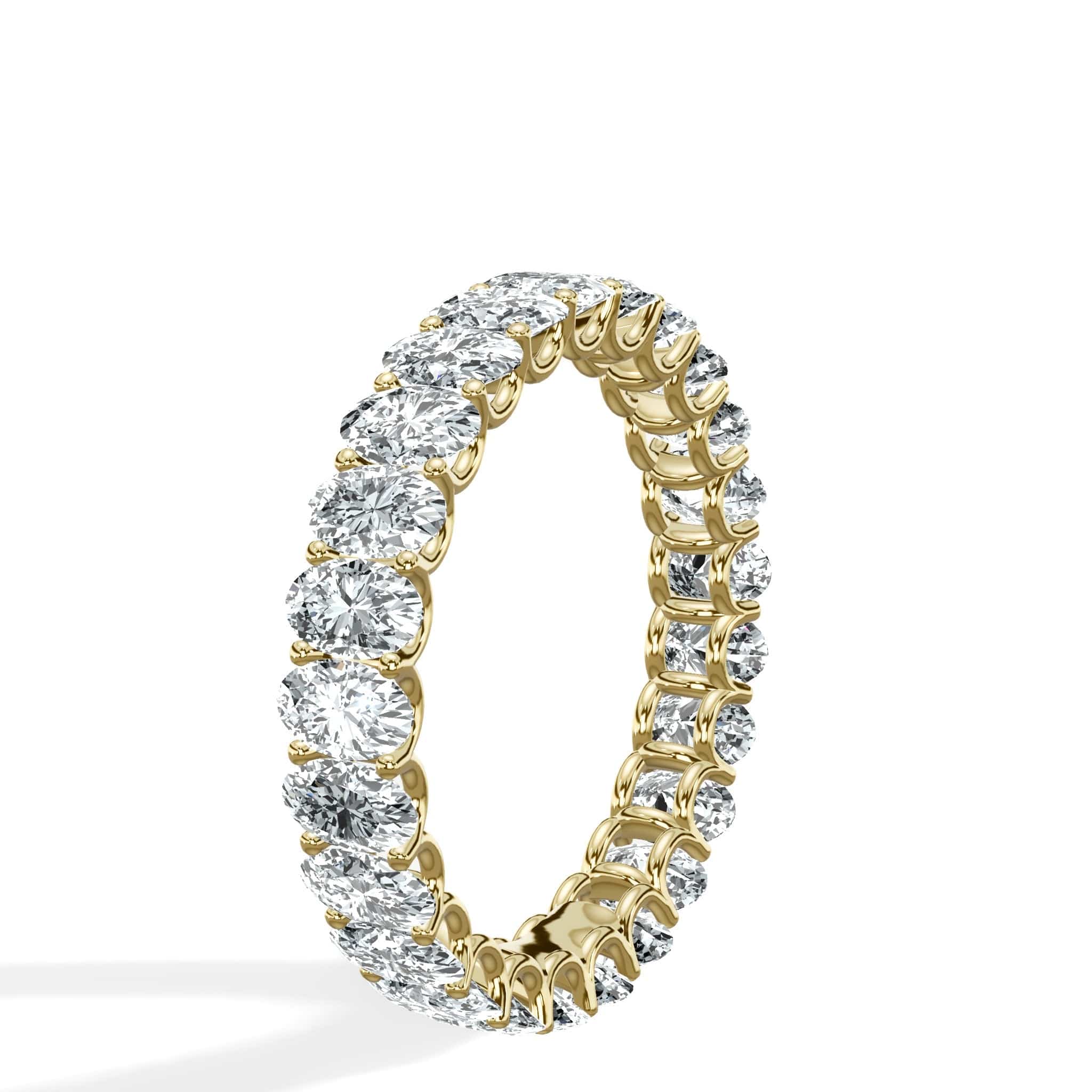 4 ct Oval Cut Lab Grown Diamond U-Shape Eternity Band - Image 6