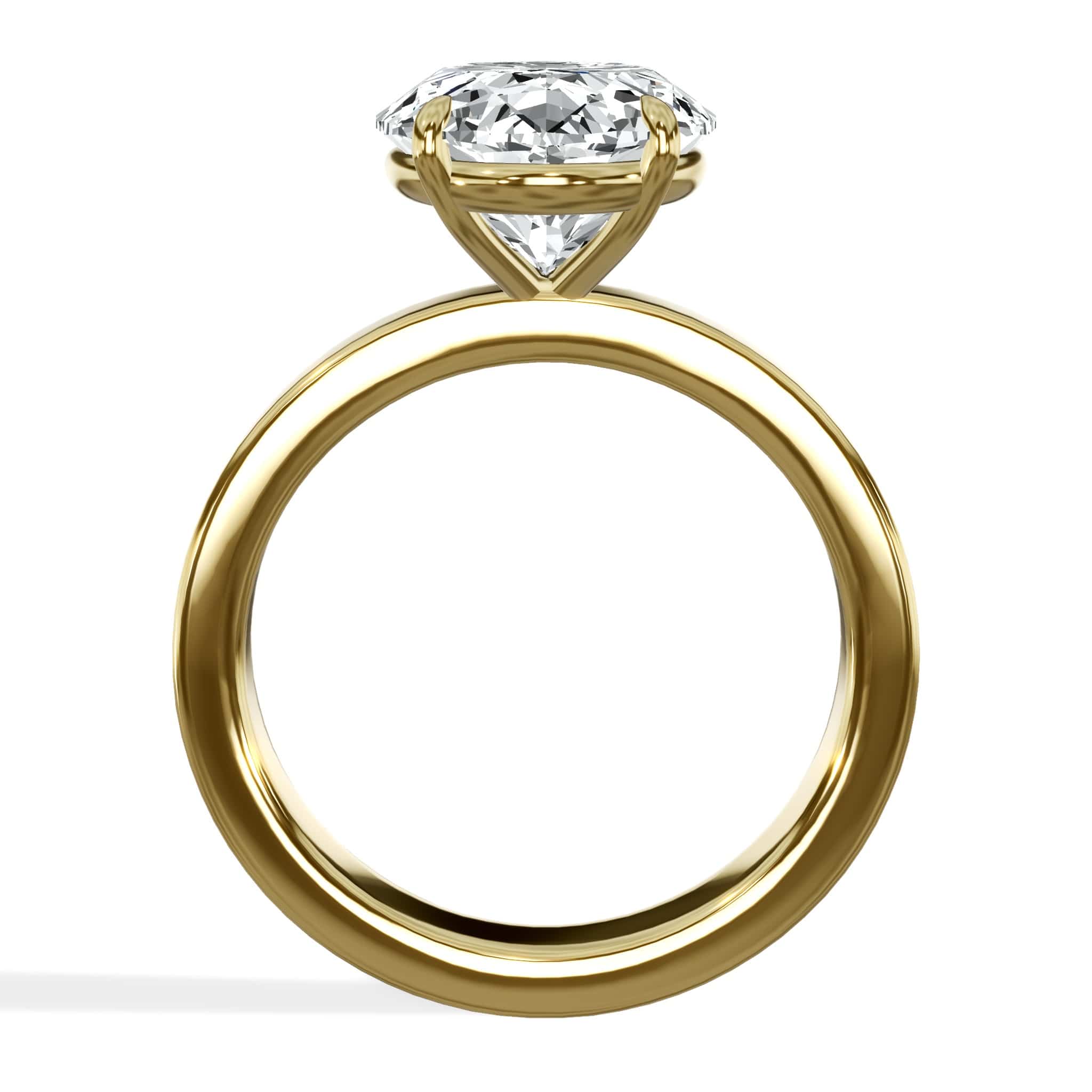 5 Carat Oval Cut Lab Grown Diamond 3mm Solitaire Engagement Ring Yellow Gold - Image 3