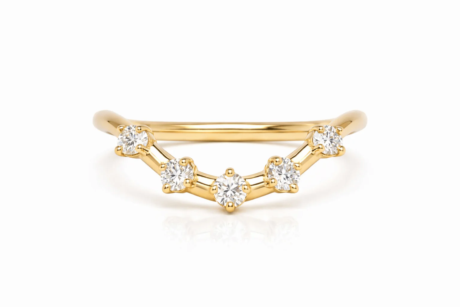 Sunburst Contour Diamond Band